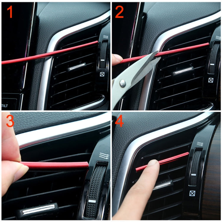 10 PCS Car Interior Mouldings Decorative Air Conditioning Outlet U-shaped Bright Strip Clip, Red, Purple, Silver, Gold, Blue