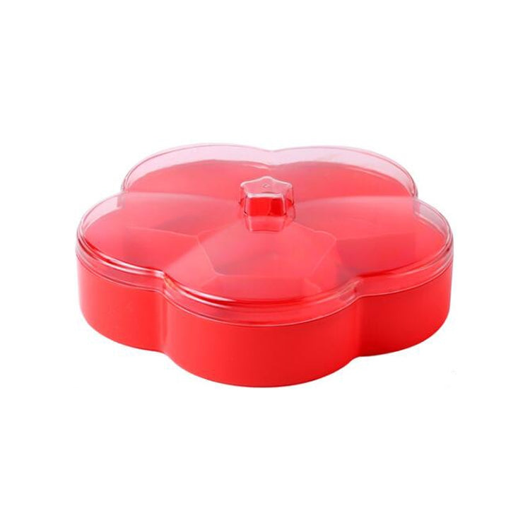 Flower-shaped Transparent Wedding Candy Snack Dried Fruit Storage Box, Single Layer, Double Layer