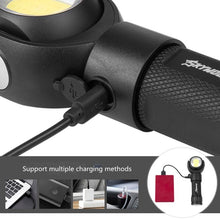 Load image into Gallery viewer, SKYWOLFEYE  Lamp Head 360 Degree Rotation USB Rechargeable LED Glare Flashlight With Magnet COB Work Light, Without Battery, With An 18650 Battery, With An 26650 Battery
