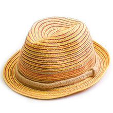 Load image into Gallery viewer, Colorful Striped Foldable Straw Hat Topee Bohemia Cap