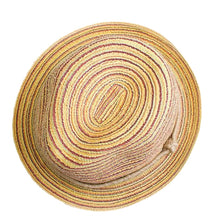 Load image into Gallery viewer, Colorful Striped Foldable Straw Hat Topee Bohemia Cap