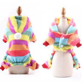Dog Pajamas Fleece Jumpsuit Autumn Winter Dog Clothes Four legs Warm Pet Clothes, XS, S, M, L, XL, XXL