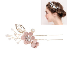 Load image into Gallery viewer, Fashion Flower Hair Combs Headdress Prom Bridal Wedding Hair Accessories Gold Leaves Hair Jewelry Hair Pins, Blue 1 flower, Blue 2 flower, Blue hair comb, Blue big size, Pink 1 flower, Pink 2 flower, Pink hair comb, Pink big zise, Purple 1 flower      ...