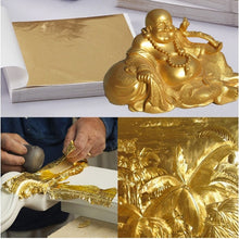 Load image into Gallery viewer, 100 PCS 9x9CM Imitation Gold Leaf Hotel Decorative Sticker