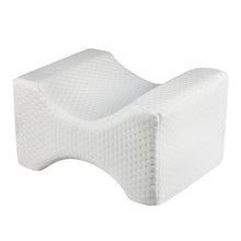 Load image into Gallery viewer, Orthopedic Memory Foam Knee Wedge Pillow for Sleeping Sciatica Back Hip Joint Pain Relief Contour Thigh Leg Pad Support Cushion, White, Grey grid, Navy Blue grid, White+bandage, Grey grid+bandage, Navy blue grid+bandage, The reversible gel+white       ...
