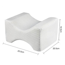 Load image into Gallery viewer, Orthopedic Memory Foam Knee Wedge Pillow for Sleeping Sciatica Back Hip Joint Pain Relief Contour Thigh Leg Pad Support Cushion, White, Grey grid, Navy Blue grid, White+bandage, Grey grid+bandage, Navy blue grid+bandage, The reversible gel+white       ...