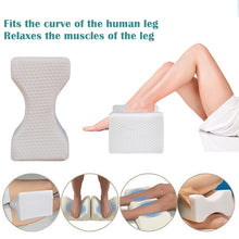 Load image into Gallery viewer, Orthopedic Memory Foam Knee Wedge Pillow for Sleeping Sciatica Back Hip Joint Pain Relief Contour Thigh Leg Pad Support Cushion, White, Grey grid, Navy Blue grid, White+bandage, Grey grid+bandage, Navy blue grid+bandage, The reversible gel+white       ...