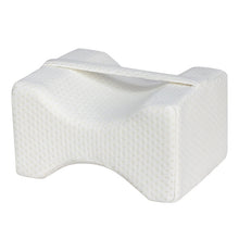 Load image into Gallery viewer, Orthopedic Memory Foam Knee Wedge Pillow for Sleeping Sciatica Back Hip Joint Pain Relief Contour Thigh Leg Pad Support Cushion, White, Grey grid, Navy Blue grid, White+bandage, Grey grid+bandage, Navy blue grid+bandage, The reversible gel+white       ...