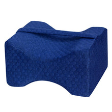 Load image into Gallery viewer, Orthopedic Memory Foam Knee Wedge Pillow for Sleeping Sciatica Back Hip Joint Pain Relief Contour Thigh Leg Pad Support Cushion, White, Grey grid, Navy Blue grid, White+bandage, Grey grid+bandage, Navy blue grid+bandage, The reversible gel+white       ...