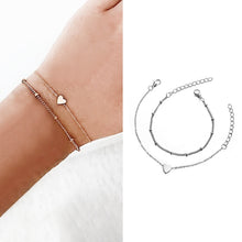Load image into Gallery viewer, 2 Sets Women Minimalist Small Love sharp Link Chain Bracelets, gold, silver