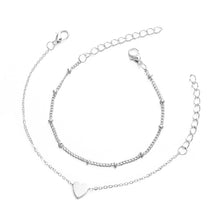 Load image into Gallery viewer, 2 Sets Women Minimalist Small Love sharp Link Chain Bracelets, gold, silver