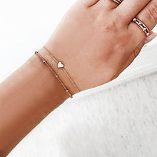 Load image into Gallery viewer, 2 Sets Women Minimalist Small Love sharp Link Chain Bracelets, gold, silver