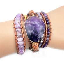 Load image into Gallery viewer, Women Handmade Boho Natural Amethyst Bracelet