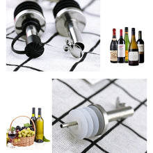 Load image into Gallery viewer, 5 PCS Glass Bottle Stopper Stainless Steel Oil Stopper Silicone Stopper, White Hat Straight Mouth, White Hat Automatic Cap, Black Hat Straight Mouth, Black Hat Automatic Cap