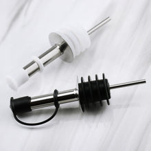 Load image into Gallery viewer, 5 PCS Glass Bottle Stopper Stainless Steel Oil Stopper Silicone Stopper, White Hat Straight Mouth, White Hat Automatic Cap, Black Hat Straight Mouth, Black Hat Automatic Cap