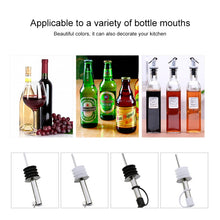 Load image into Gallery viewer, 5 PCS Glass Bottle Stopper Stainless Steel Oil Stopper Silicone Stopper, White Hat Straight Mouth, White Hat Automatic Cap, Black Hat Straight Mouth, Black Hat Automatic Cap