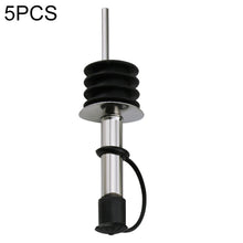 Load image into Gallery viewer, 5 PCS Glass Bottle Stopper Stainless Steel Oil Stopper Silicone Stopper, White Hat Straight Mouth, White Hat Automatic Cap, Black Hat Straight Mouth, Black Hat Automatic Cap