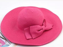 Load image into Gallery viewer, Girls Large Wide Brim Vintage Floppy Summer Beach Sports Cap Straw Hat Summer Travel Hat