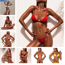 Load image into Gallery viewer, Padded Push Up Ladies Beach Wear Printed Bandage Bikini Set, L, S, M