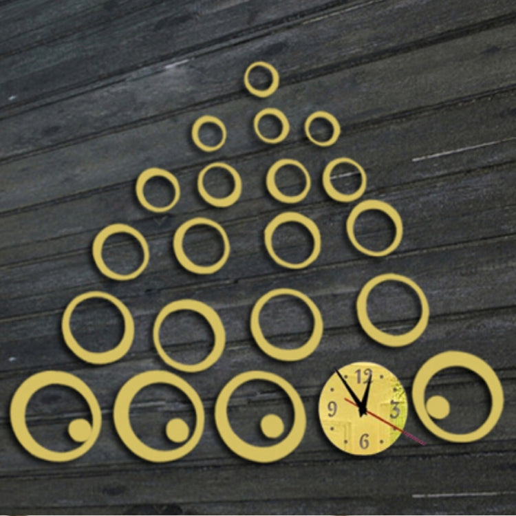 Wall Clock 3D Three-dimensional Acrylic Fashion Mirror Wall Stickers Clock DIY Circle Combination Decorative Clock
