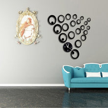 Load image into Gallery viewer, Wall Clock 3D Three-dimensional Acrylic Fashion Mirror Wall Stickers Clock DIY Circle Combination Decorative Clock