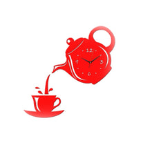 Load image into Gallery viewer, Creative DIY Acrylic Coffee Cup Teapot 3D Wall Clock Decorative Kitchen Wall Clocks Living Room Dining Room Home Decor Clock