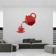 Load image into Gallery viewer, Creative DIY Acrylic Coffee Cup Teapot 3D Wall Clock Decorative Kitchen Wall Clocks Living Room Dining Room Home Decor Clock