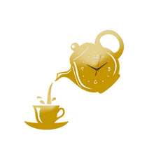 Load image into Gallery viewer, Creative DIY Acrylic Coffee Cup Teapot 3D Wall Clock Decorative Kitchen Wall Clocks Living Room Dining Room Home Decor Clock