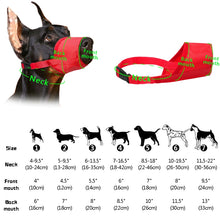 Load image into Gallery viewer, Pet Supplier Dog Muzzle Breathable Nylon Comfortable Soft Mesh Adjustable Pet Mouth Mask Prevent Bite, 12cm, 14cm, 16cm, 18cm, 20cm, 22cm, 24cm