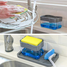 Load image into Gallery viewer, Press Soap Dispenser Kitchen Detergent Wash Presser, Gray, Silver