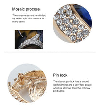 Load image into Gallery viewer, Fashion Angel Tears Brooch Pin Diamond Eyelash Corsage, Golden white diamond blue eyes, Golden white diamonds and black eyes, Silver white diamond blue eyes, Silver and white diamonds
