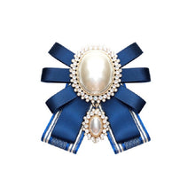 Load image into Gallery viewer, Women Pearl Bow-knot Bow Tie Cloth Brooch Clothing Accessories