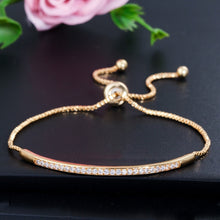 Load image into Gallery viewer, Adjustable Exquisite Hand Jewelry Micro-inlaid Zircon Shiny Single Row Curved Aracelet, rose gold, platinum, yellow gold