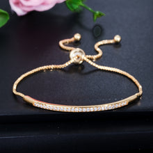 Load image into Gallery viewer, Adjustable Exquisite Hand Jewelry Micro-inlaid Zircon Shiny Single Row Curved Aracelet, rose gold, platinum, yellow gold