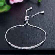 Load image into Gallery viewer, Adjustable Exquisite Hand Jewelry Micro-inlaid Zircon Shiny Single Row Curved Aracelet, rose gold, platinum, yellow gold