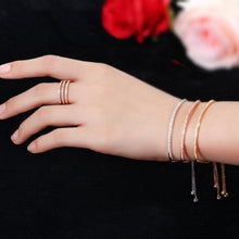 Load image into Gallery viewer, Adjustable Exquisite Hand Jewelry Micro-inlaid Zircon Shiny Single Row Curved Aracelet, rose gold, platinum, yellow gold