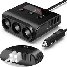 Load image into Gallery viewer, TR12 100W Car Cigarette Lighter One Drag Three With Switch Voltage Display 4USB Car Cigarette Lighteri, TR12 (Black), TR12