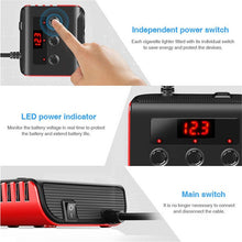 Load image into Gallery viewer, TR12 100W Car Cigarette Lighter One Drag Three With Switch Voltage Display 4USB Car Cigarette Lighteri, TR12 (Black), TR12