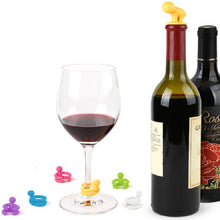 Load image into Gallery viewer, 7 PCS Cartoon Silicone Sealed Spiral Red Wine Stopper + Cup Feet Set, Random Color Delivery, 7 PCS Cartoon Shape