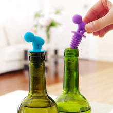 Load image into Gallery viewer, 7 PCS Cartoon Silicone Sealed Spiral Red Wine Stopper + Cup Feet Set, Random Color Delivery, 7 PCS Cartoon Shape