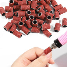 Load image into Gallery viewer, 100pcs / Pack Nail Art Electric Grinder Accessories Sandpaper Ring Sand Cloth Ring Grinding Ring, 80#, 120#, 180#
