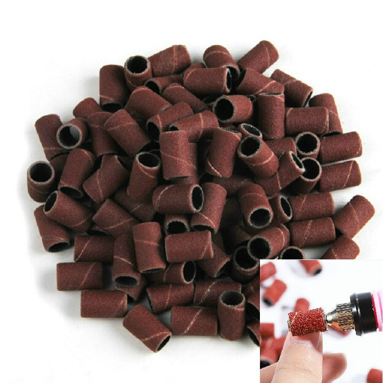100pcs / Pack Nail Art Electric Grinder Accessories Sandpaper Ring Sand Cloth Ring Grinding Ring, 80#, 120#, 180#