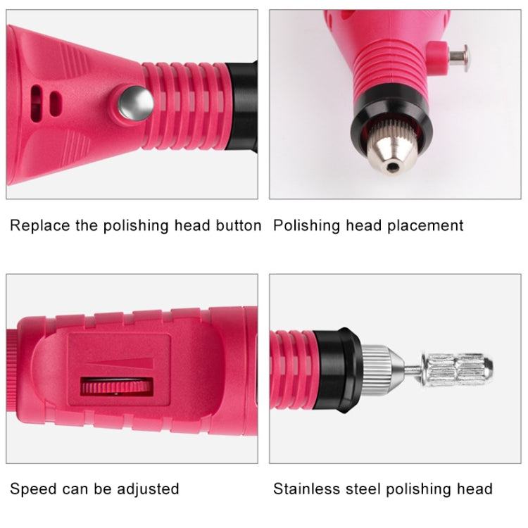 1 Set Power Professional Electric Manicure Machine Pen Pedicure Nail File Nail Tools 6 bits Drill Nail Drill Machine, US Plug Rose Red, US Plug Blue, US Plug White, EU Plug White, EU Plug Rose Red, EU Plug Black, EU Plug Green, EU Plug Pink, EU Plug Blue