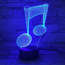 Load image into Gallery viewer, Music Note 3D Visual Light Touch Colorful Changing Decorative Table Lamp LED Night Light
