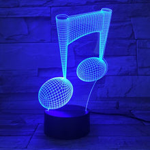 Load image into Gallery viewer, Music Note 3D Visual Light Touch Colorful Changing Decorative Table Lamp LED Night Light