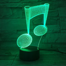 Load image into Gallery viewer, Music Note 3D Visual Light Touch Colorful Changing Decorative Table Lamp LED Night Light