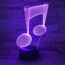 Load image into Gallery viewer, Music Note 3D Visual Light Touch Colorful Changing Decorative Table Lamp LED Night Light