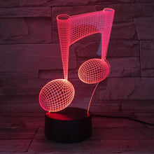 Load image into Gallery viewer, Music Note 3D Visual Light Touch Colorful Changing Decorative Table Lamp LED Night Light