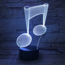 Load image into Gallery viewer, Music Note 3D Visual Light Touch Colorful Changing Decorative Table Lamp LED Night Light