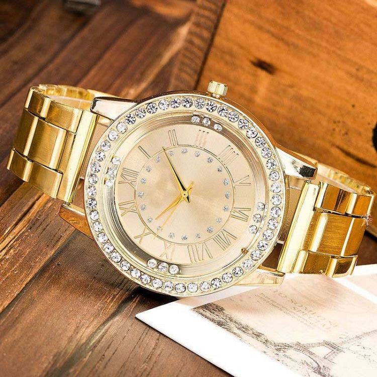 Stainless Steel Wrist Watchs Crystal Quartz Bracelet Watch